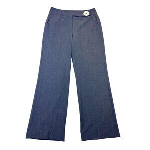 Larry Levine Wide Leg Trouser Pants Women's 8 Gray Shell Button Office Career